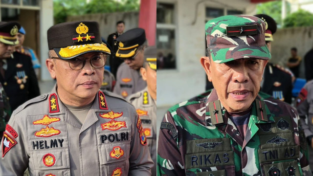 Kapolda Lampung, Irjen Pol Helmy Santika dan Danrem 043 Garuda Hitam. | Foto: Sinta Yuliana/Lampung Geh