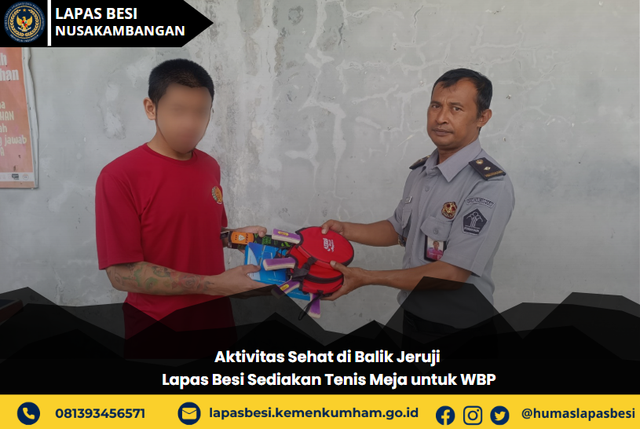 Aktivitas Sehat di Balik Jeruji, Lapas Besi Sediakan Tenis Meja untuk WBP