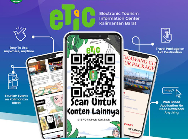 QR Code eTIC. Gubernur Kalbarm Ria Norsan minta pemkab dan pemkot untuk memberikan informasi tentang tempat wisata dan kuliner di QR Code yang bisa diakses setiap saat oleh warga. Foto: Dok, Disporapar Kalbar