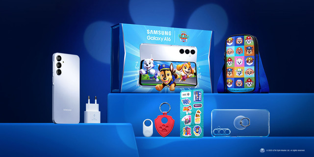 Samsung Galaxy A16 Kids Edition bundling aksesori PAW Patrol. Foto: Samsung