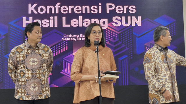 Konferensi Pers hasil lelang SUN di Kantor Direktorat Jenderal Pajak (DJP), Jakarta Pusat pada Selasa (18/3/2025). Foto: Argya D. Maheswara/kumparan 