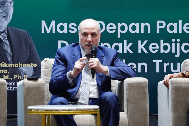 Menteri Kehakiman Otoritas Palestina, Mahmoud Al-Habbash menghadiri Diskusi Iftar Talk bertema Masa Depan Palestina: Dampak Kebijakan Presiden Trump di Hotel Arya Duta Jakarta Pusat pada Selasa (18/3/2025). Foto: Dok. Istimewa