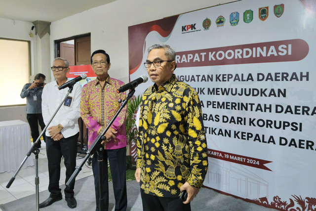 Ketua KPK Setyo Budiyanto saat acara Rakor Penguatan Kepala Daerah yang digelar KPK di Jogja Expo Center (JEC), Kabupaten Bantul, Rabu (19/3/2025). Foto: Arfiansyah Panji Purnandaru/kumparan