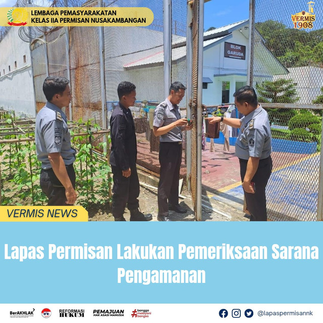 Lapas Permisan Lakukan Pemeriksaan Sarana Pengamanan