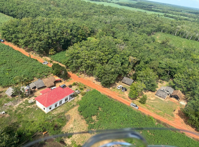 Penampakan dari udara lokasi judi sabung ayam di Kampung Karang Manik (register 44), Negara Batin, Way Kanan. | Foto: Dok Istimewa