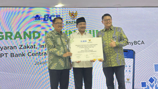 Grand Launching Sistem Pembayaran Zakat, Infak, Sedekah (ZIS) BAZNAS di myBCA, Kamis (20/3/2025). Foto: Ave Airiza Gunanto/kumparan