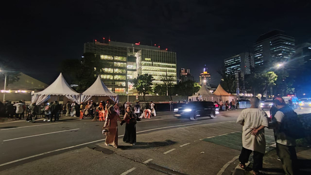 Situasi di Jalan Merdeka Selatan usai aksi bela Palestina pada Jumat (21/3). Foto: Rachmadi Rasyad/kumparan