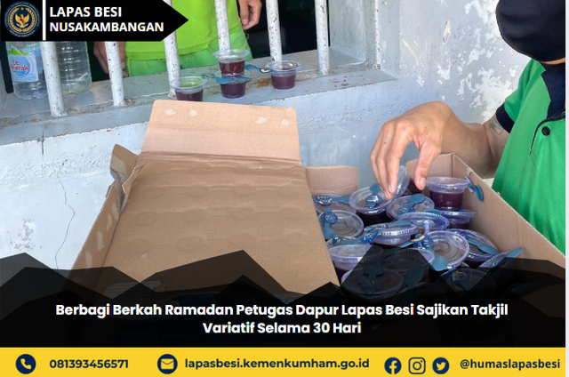 Berbagi Berkah Ramadan Petugas Dapur Sajikan Takjil Variatif Selama 30 Hari