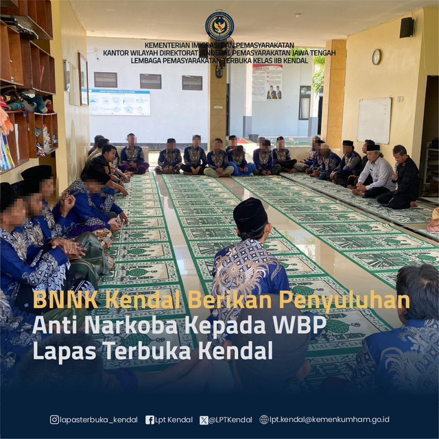 Penyuluhan Anti Narkoba dari BNNK Kendal Kepada WBP Lapas Terbuka Kendal