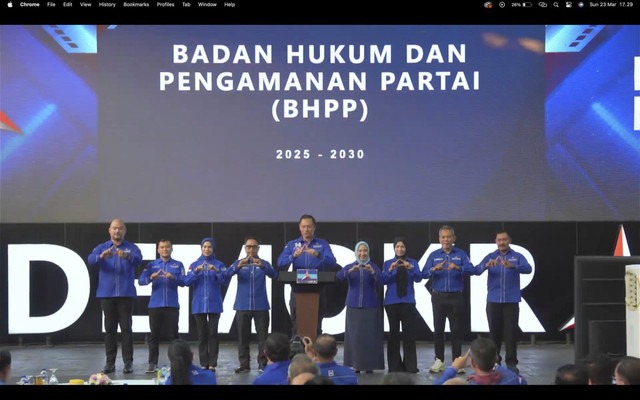 Jajaran Badan Hukum dan Pemananan Partai (BHPP) DPP Partai Demokrat periode 2025-20230. Foto: YouTube/ Partai Demokrat 