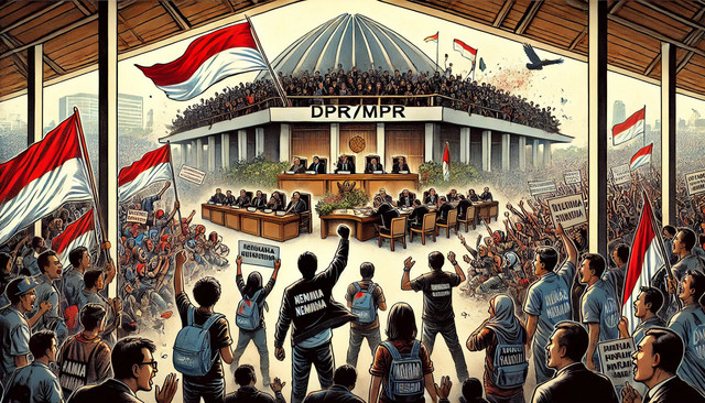 Ilustrasi tentang Republikalisme dan Wakil Rakyat sebagai penyambung lidah masyarakat. Sumber: OpenAI