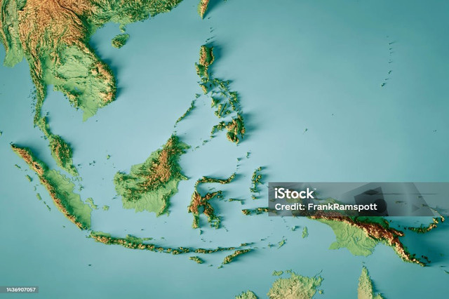 Ilustrasi peta Indonesia (sumber:https://media.istockphoto.com/id/1436907057/id/foto/peta-topografi-asia-tenggara-warna-render-3d-horisontal.jpg?s=1024x1024&w=is&k=20&c=umXmjsQTZHkqFXRP-QbgPS1Ufwen6ij6j-6RfC5D6p4=)