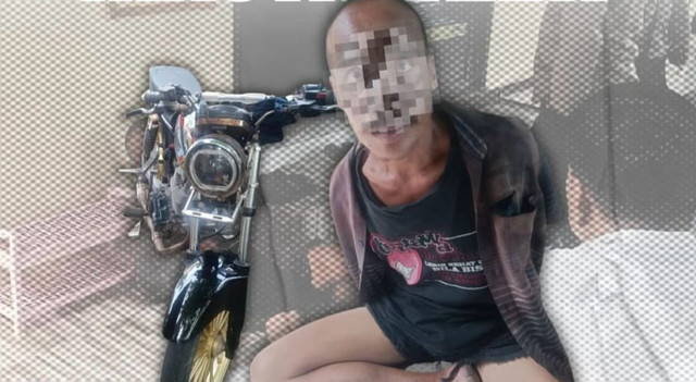 Terduga pelaku yang berhasil diamankan dan dibawa ke Polsek Pontianak Selatan. Foto : Dok. Instagram @polsek_pontianakselatan.