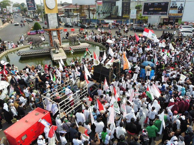 Aksi Lampung Bersama Palestina. | Foto: Lampung Geh