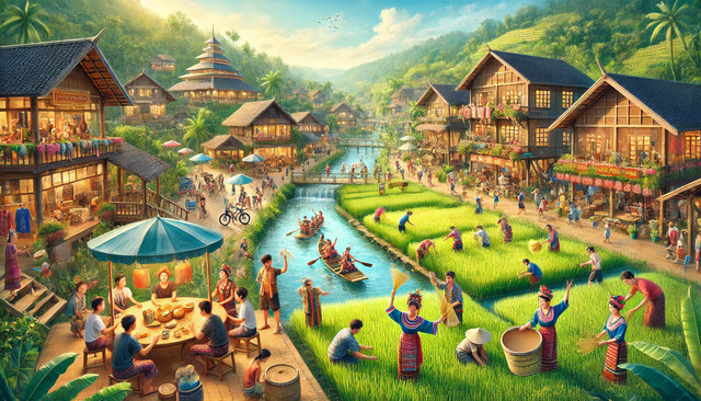 Desa Wisata Sumber: Ilustrasi generatif DALL·E, OpenAI
