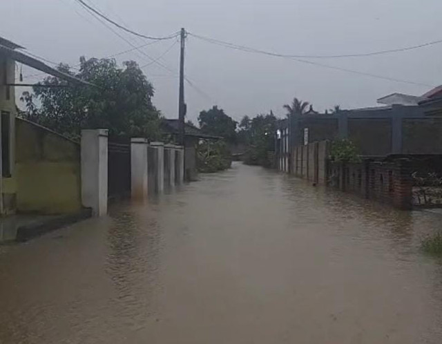 Banjir di Jalan Bima, Rajabasa Jaya, Rajabasa, Bandar Lampung. | Foto: Istimewa
