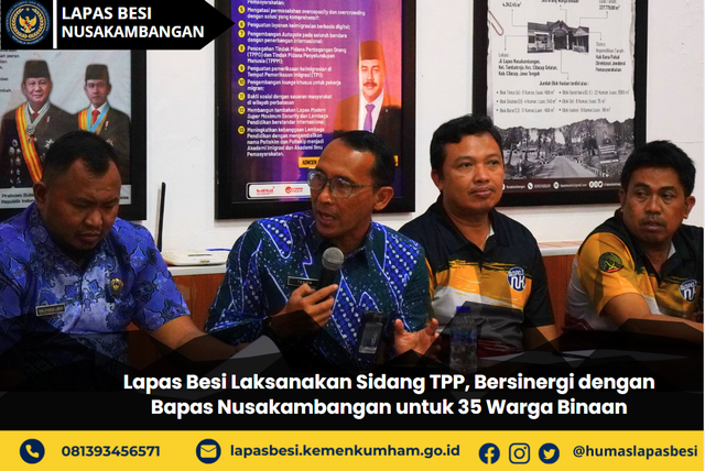 Lapas Besi Laksanakan Sidang TPP, Bersinergi Bapas Nusakambangan untuk 35 WBP