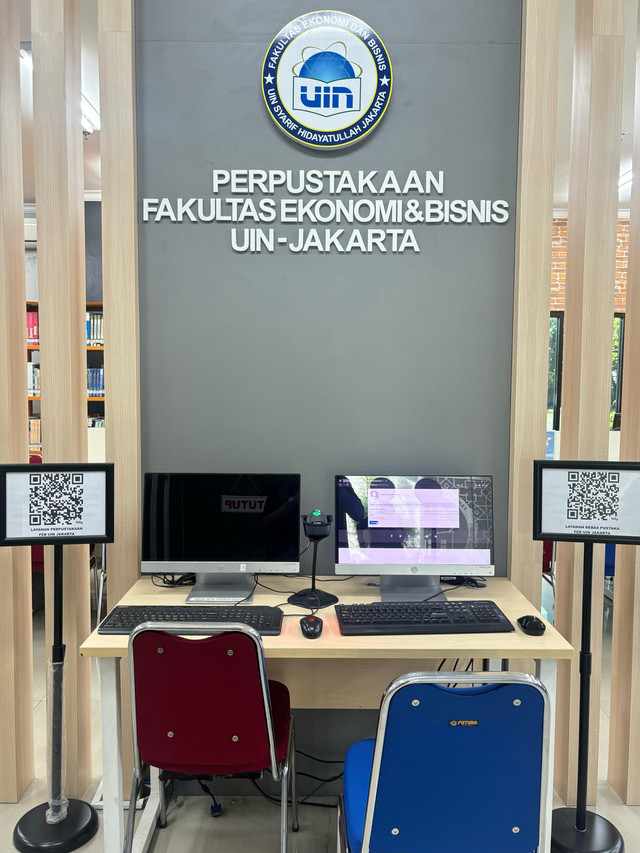 Perpustakaan fakultas ekonomi dan bisnis UIN Syarif Hidayatullah Jakarta (sumber: dokumentasi pribadi)