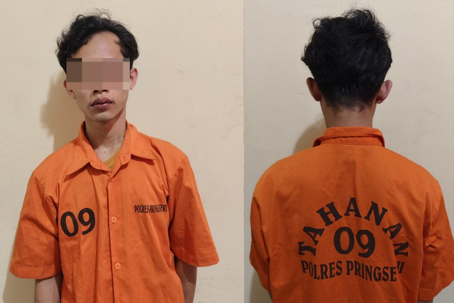 Pelaku pencurian yang berhasil diamankan. | Foto: Dok Humas Polres Pringsewu