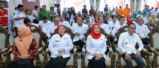 Wali Kota Palembang, Ratu Dewa, saat menghadiri pelantikan Pengurus PMI./Instagram: kominfopalembang
