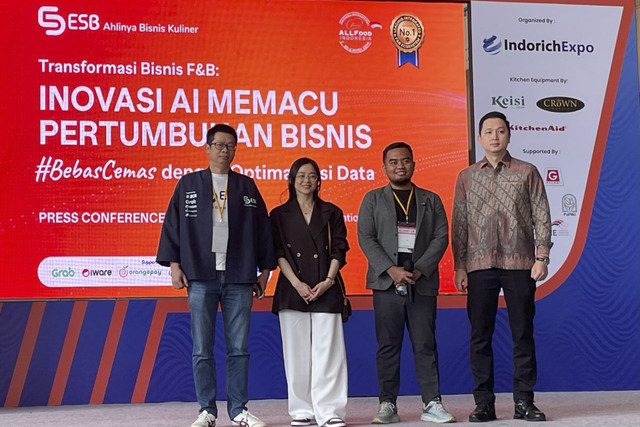 Acara Press Conference ESB, Transformasi Bisnis F&B: Inovasi AI Memacu Pertumbuhan Bisnis #BebasCemas dengan Optimalisasi Data. Foto: Salsha Okta Fairuz/kumparan