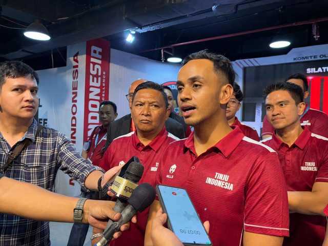 Ketua Pengurus Besar Tinju Indonesia (Perbati) Ray Zulham Farras Nugraha di acara Silaturahmi Insan Tinju, di FX Sudirman, Jakarta Pusat pada Sabtu (3/5). Foto: Abid Raihan/kumparan