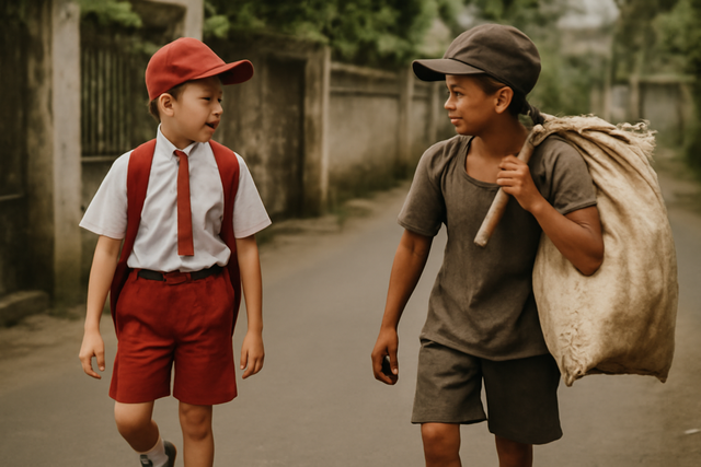 Usai bel pulang, mereka bukan pulang ke meja belajar, melainkan menenteng harapan demi sesuap nasi.Sumber: Dokumen Pribadi