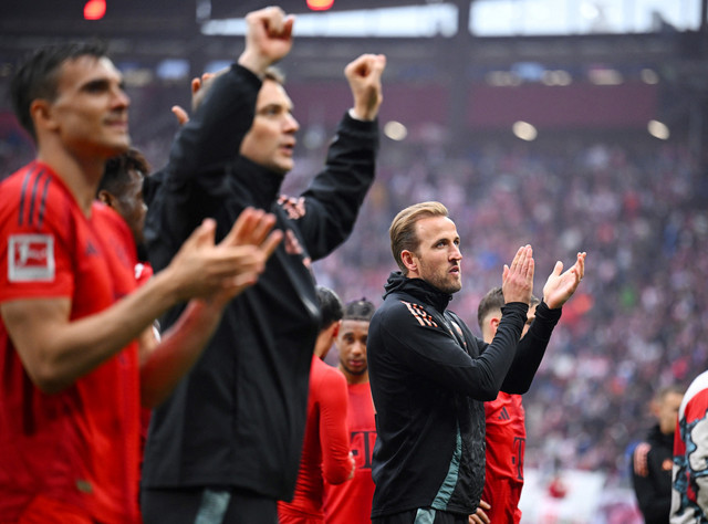 Harry Kane bersama skuad Bayern Muenchen di musim 2024/25. Foto: REUTERS/Annegret Hilse