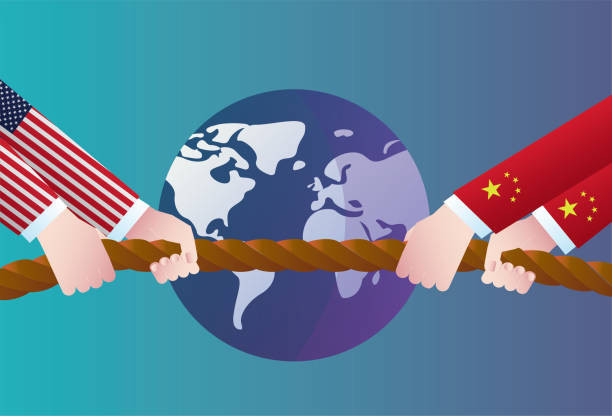 Ilustrasi Rivalitas Amerika Serikat dan Tiongkok dalam tarik ulur di hadapan bumi, dan persaingan ekonomi, perdagangan dan politik antara kedua negara. (iStock/wenjin chen)