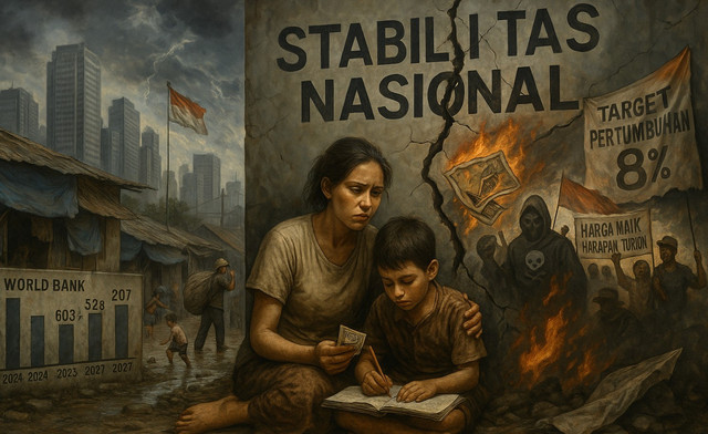 ilustrasi kemiskinan dan masalah stabilitas nasional (sumber: gambar di buat oleh AI).