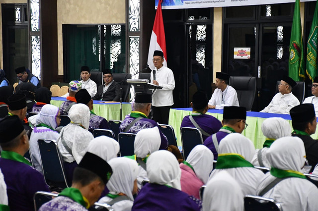 Keberangkatan kloter 4 Embarkasi Palembang/ Kemenag Sumsel.