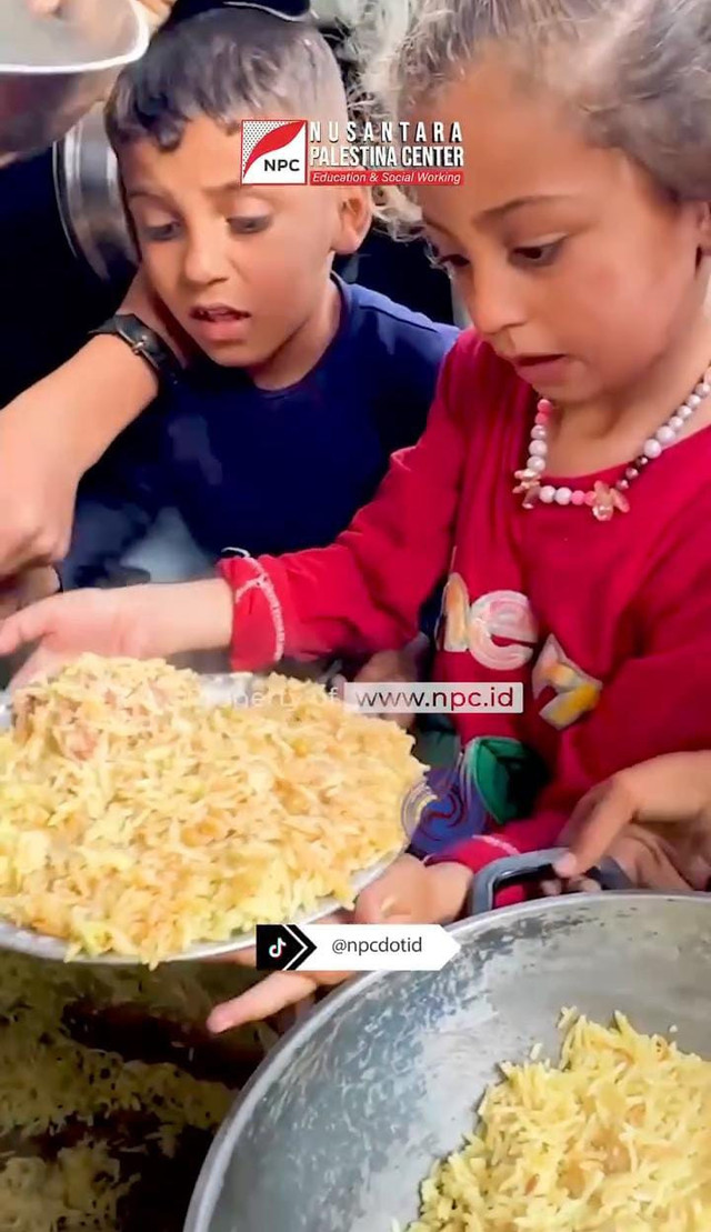 Bantuan makanan yang telah dibagikan kepada warga Gaza, Palestina/ Instagram: npcdotid.