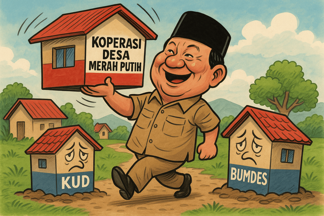 Ilustrasi: Koperasi Merah Putih: Nafas Ekonomi Desa Digenggam Pusat. SUmber ChatGPT