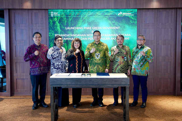 Pertamina New & Renewable Energy saat meluncurkan Green Movement di Executive Lounge Grha Pertamina, Jakarta. Foto: Dok. Pertamina