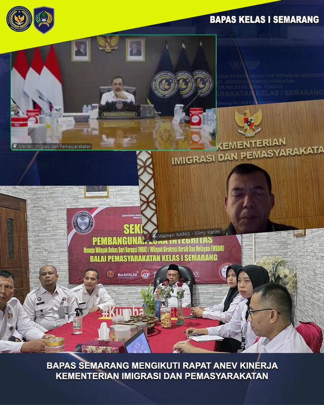 Bapas Semarang Ikuti Rapat Anev Kinerja Kementerian Imigrasi dan Pemasyarakatan