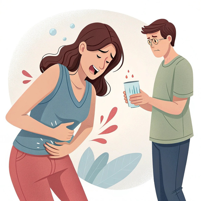 Gambar ilustrasi perempuan nyeri haid. Sumber: Pribadi