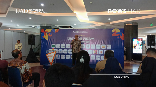 Sambutan Rektor UAD, Prof. Dr. Muchlas, M.T., pada UAD Job Fair #11 (Foto Tifa)