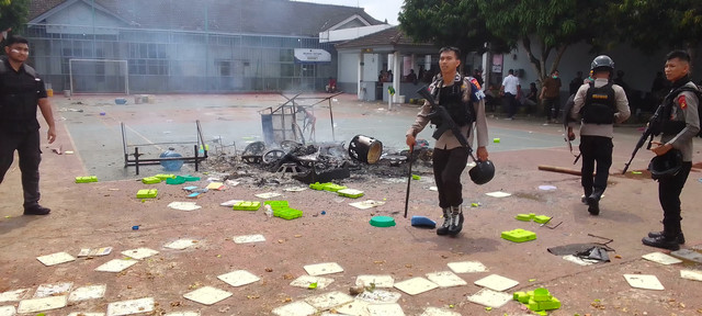 Suasana di Lapas Narkotika Muara Beliti, Musi Rawas seusai kerusuhan. Foto : Istimewa