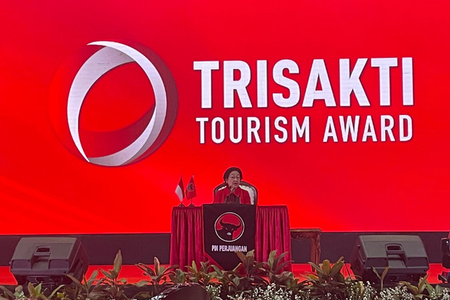 Ketua Umum DPP PDIP Megawati Soekarnoputri di acara Trisakti Tourism Award di Grand Sahid Jaya, Jakarta Pusat, Kamis (8/5/2025). Foto: Fadhil Pramudya/kumparan