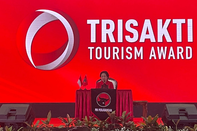 Ketua Umum DPP PDIP Megawati Soekarnoputri di acara Trisakti Tourism Award di Grand Sahid Jaya, Jakarta Pusat, Kamis (8/5/2025). Foto: Fadhil Pramudya/kumparan