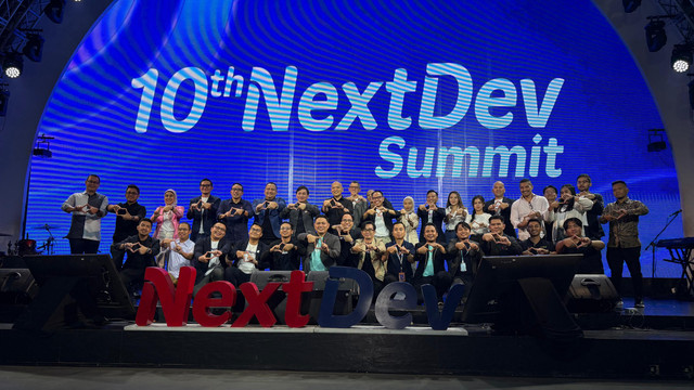 Telkomsel gelar NextDev Summit ke-10 yang berlangsung di Jakarta, Kamis, 8 Mei 2025. Foto: Habib Allbi Ferdian/kumparan