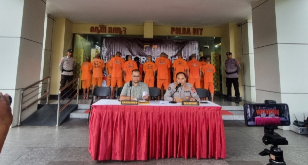 Konferensi pers Operasi Pekat Progo 2025 di Mapolda DIY. Foto: Polda DIY