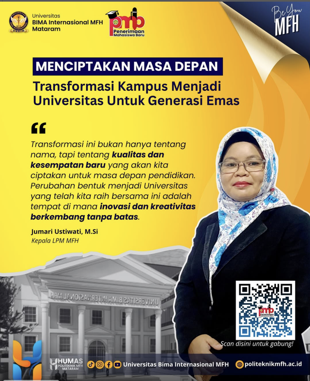 Ibu Jumari Kepala Penjaminan Mutu UNBIM Sambut & Apresiasi Transformasi Kampus