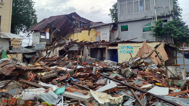 Rumah warga di Pondol Keraton, Kota Manado yang digusur Pengadilan Negeri Manado.