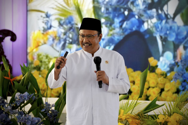 Menteri Sosial Saifullah Yusuf atau Gus Ipul di acara Dialog Pilar-Pilar Sosial di Gedung Olah Babaya, Samarinda, Sabtu (10/6/2025). Foto: Kemensos RI