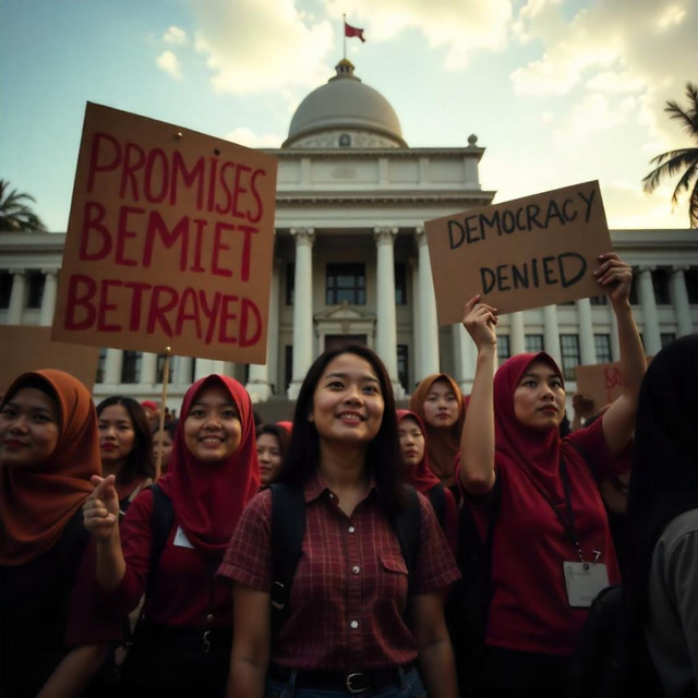 Ilustrasi : demokrasi Indonesia gagal terwujud, terhalang oleh elitisme dan korupsi, menjadi ilusi tanpa keadilan (sumber foto : freepik.com)