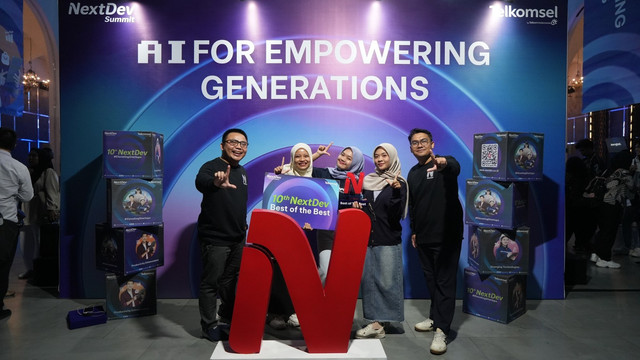 Startup LuarKampus dari kota Pontianak dinobatkan sebagai pemenang Best of The Best NextDev Startup 2025, Foto: Dok. Telkomsel
