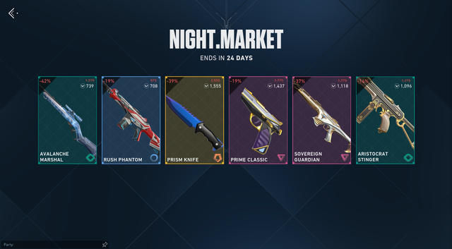 Ilustrasi Senjata di Night Market. (Sumber: Riot Games)
