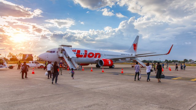 Pesawat Thai Lion Air. Foto: Southtownboy Studio/Shutterstock. 