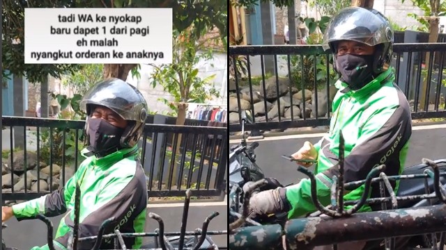 Pria ini dapat ojol ayahnya sendiri. (Foto: @luki.f/TikTok)